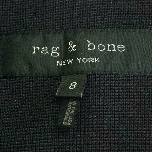 Rag & Bone Sandrine Navy Blue Knit White Piped Sporty Slim Blazer 8 $550 - Picture 8 of 10